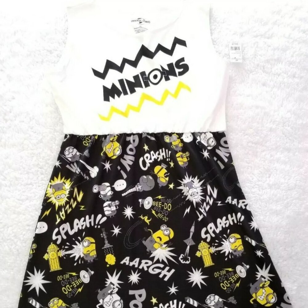 Universal Studios Minion dress youth size xl white black sleeveless nwt